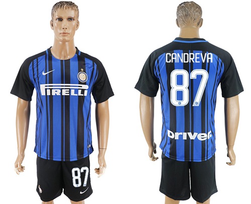 Inter Milan #87 Candreva Home Soccer Club Jersey - Click Image to Close